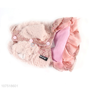 Latest arrival pet clothes winter warm furred dog dress