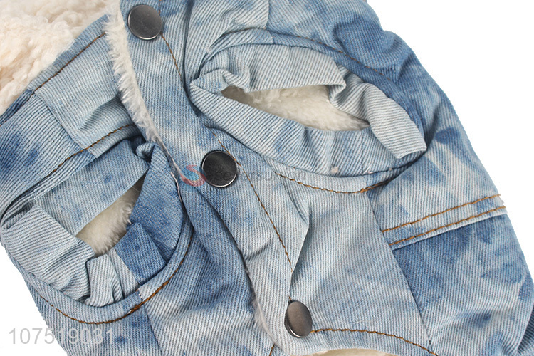 Best selling dog apparel fleece jeans dog jacket coat for winter