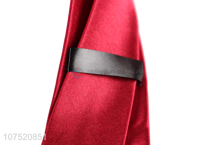 Good quality solid color glossy satin necktie for men