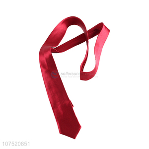 Good quality solid color glossy satin necktie for men