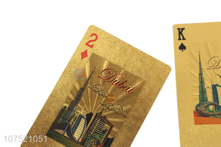 Wholesale durable waterproof gold foil poker cards