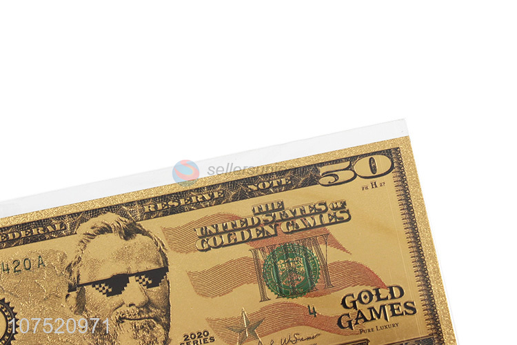 Hot products 50 dollars banknote 24k gold foil banknote for souvenir