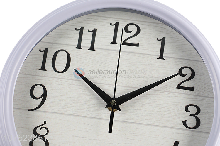 Excellent quality round wall clock living room bedroom creative wood grain wall clock