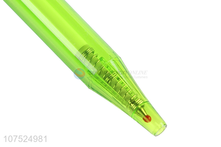 High Quality Plastic Colorful Transparent Ballpoint Pen