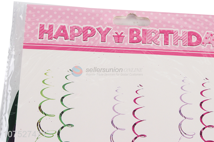 Wholesale Birthday Decoration Foil Swirls Banner Spiral Ornaments