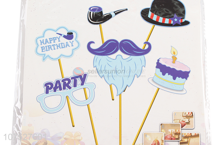 Fashion Birthday Party Paper Photo Props With Bamboo Stick