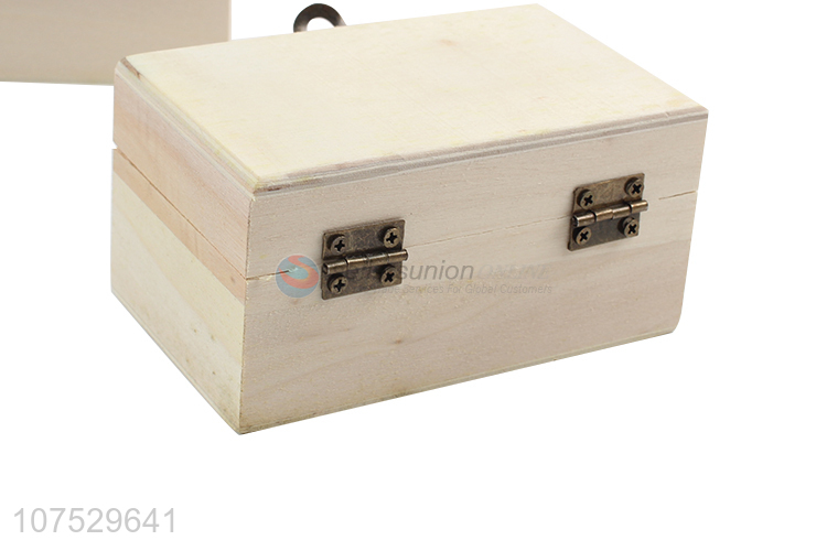 New products natural unfinished wooden craft box jewelry box