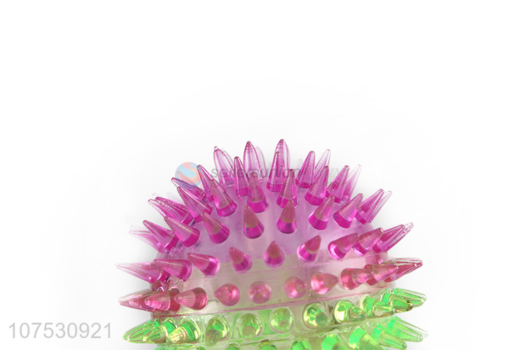 Factory price colorful transparent light up spiky puffer ball squeeze toy