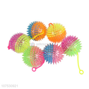 Factory price colorful transparent light up spiky puffer ball squeeze toy