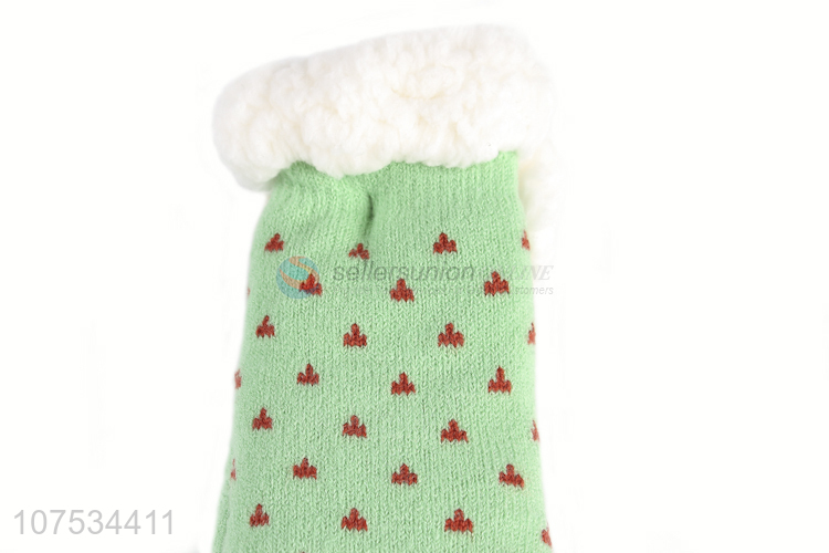 Latest design ladies indoor socks fleece lining floor socks