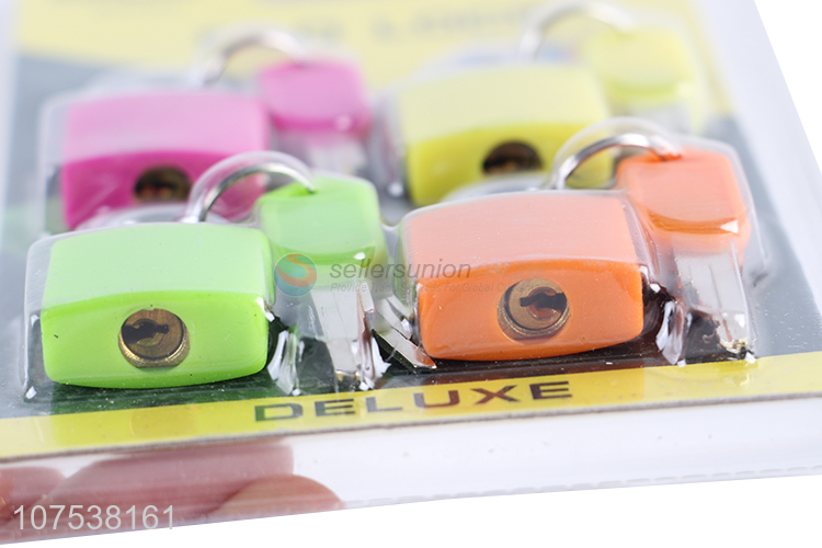 Good Quality 4 Pieces Colorful Pad Lock With Keys Set