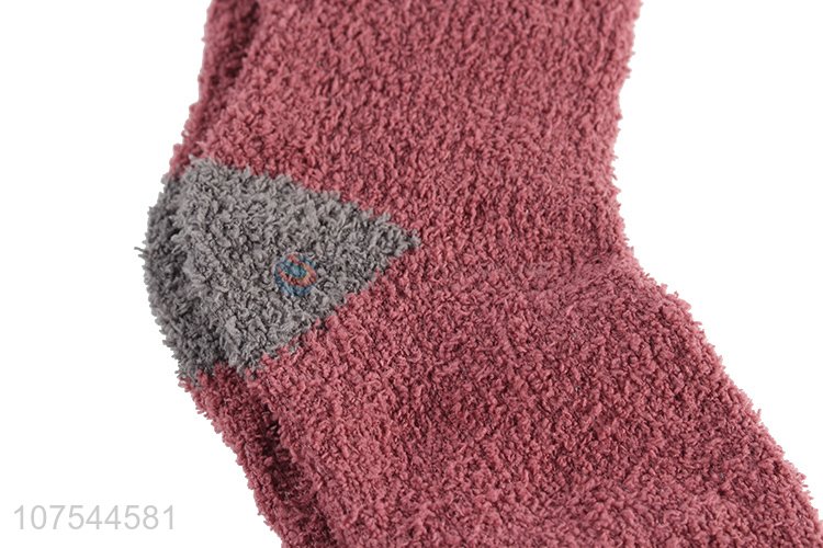 Hot Selling Winter Warm Comfortable Socks Half Fleece Socks