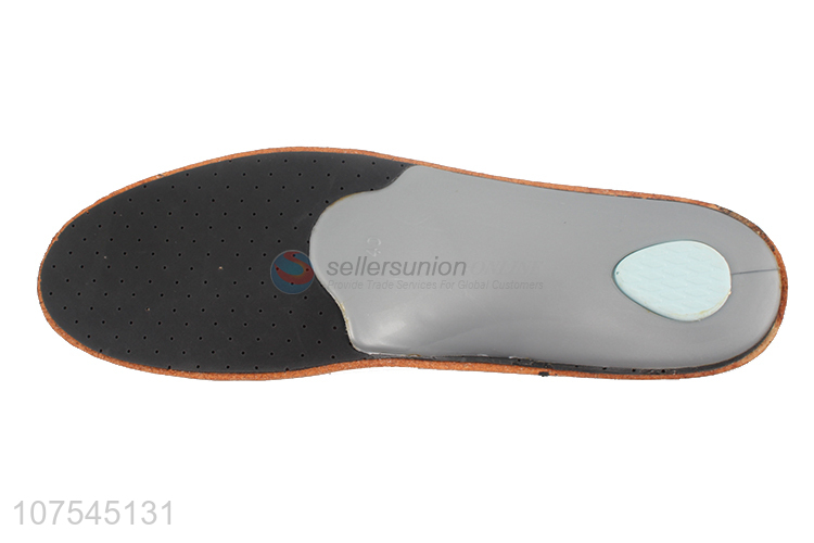 New Selling Promotion Flat Foot Orthotic Arch Support Leather Insoles