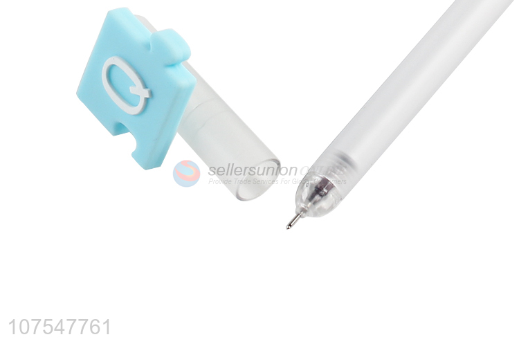 High quality letter Q plastic gel ink pen school office stationery