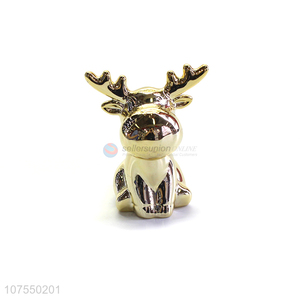 Custom Design Ceramic Decoration Animal Ornaments Small Ceramic Deer Figurine