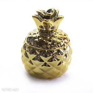 Newest Pineapple Shape Ceramic Ornaments With Lid For Home Decoration