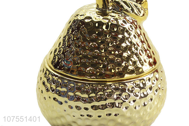 High Quality Modern Home Decor Ceramic Pear Ornaments With Lid