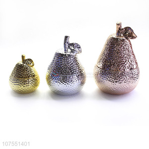 High Quality Modern Home Decor Ceramic Pear Ornaments With Lid