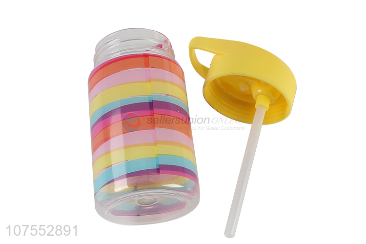 Good quality colorful bpa free plastic straw water bottle for children