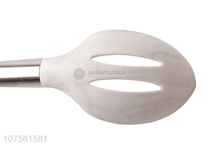 Best Quality Marbling Silicone Strainer Spoon With Stainless Steel Handle