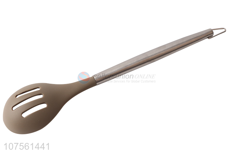 Custom Silicone Strainer Spoon With Stainless Steel Handle