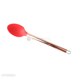 Promotional kitchen products silicone spoon with gold stainless steel handle
