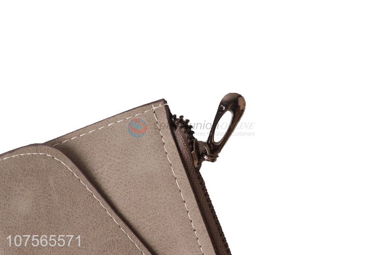 High quality women foldable pu leather purse with card holder