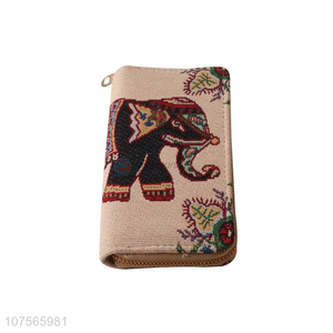 Factory direct sale ethnic style long wallet <em>ladies</em> cotton linen <em>purse</em>
