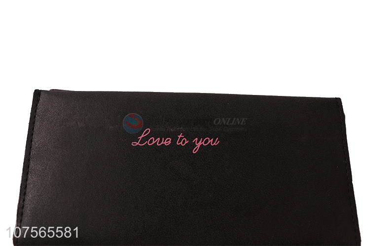Best selling fashionable foldable pu leather purse pouch for ladies