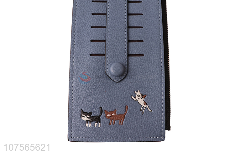 High quality cute cartoon pu leather card holder wallet for women
