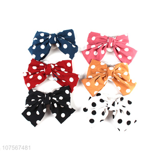 Most popular polka dot headwear bownot hair clips for ladies