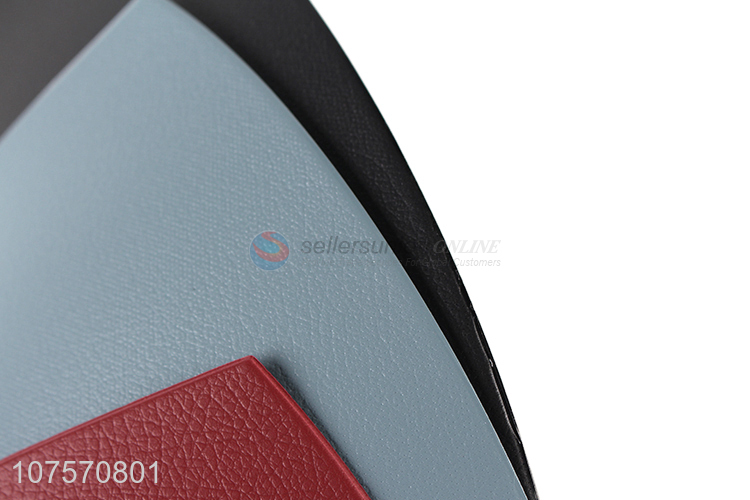 Wholesale fan-shaped imitation leather dining table mat simple anti-slip placemat