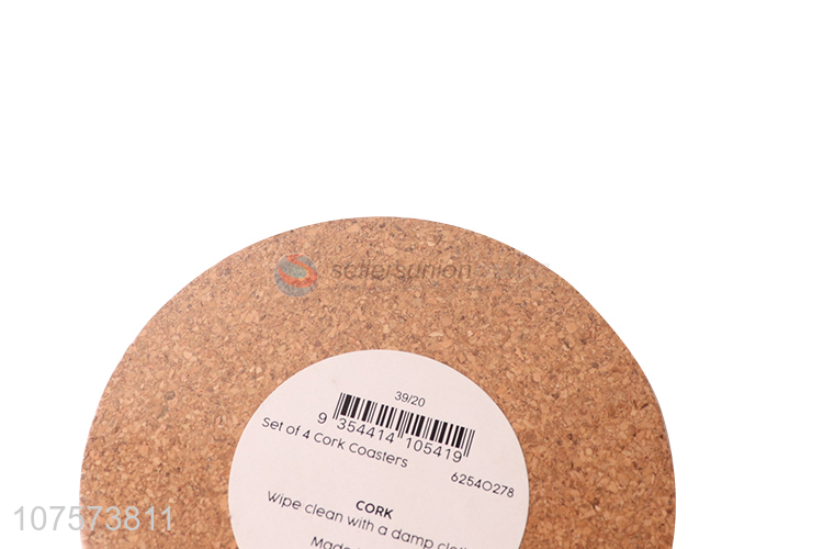Good quality round cork cup mats eco-friendly cork costers
