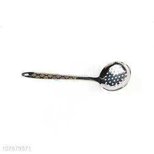 Hot selling cooking tools stainless steel slotted spoon metal strainer spoon