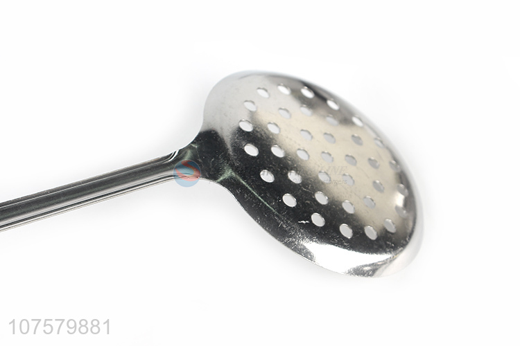 Prmotional cooking utensils stainless iron slotted spoon metal strainer scoop