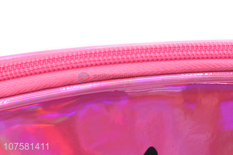 Hot sale waterproof pvc makeup bag cosmetic pouch with pom pom