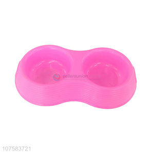 Hot Sale Pet Double Bowl Fashion Plastic Pet Feeder