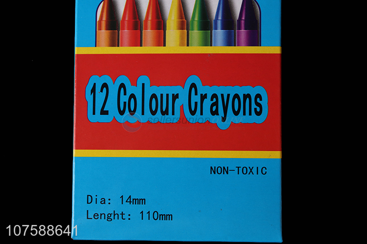 Hot Selling Art Drawing 12 Colors Non-Toxic Wax Crayons