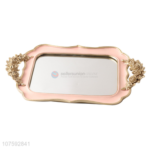 Premium Quality Gold Decorative Luxury Mirror Resin Serving Tray