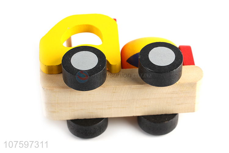 Good quality kids wooden toy car childen wooden mixer truck toy