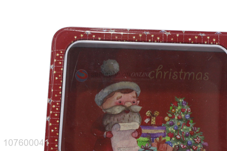 Wholesale Rectangle Christmas Decoration Tin Box Gift Box