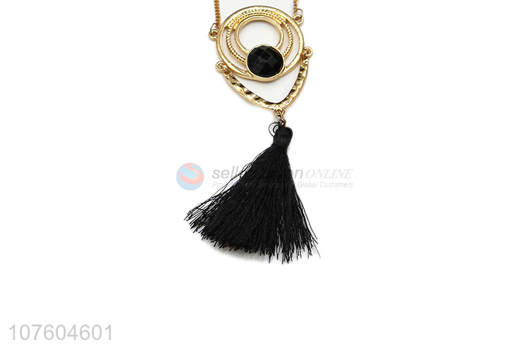 China factory 3 tier chain necklace pendant necklace with tassels