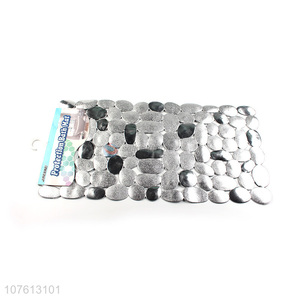 High quality novelty silver stone bath mat 100% pvc shower mat