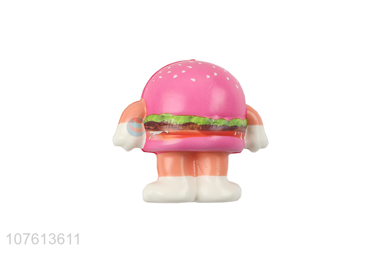 Pink Anthropomorphic hamburger imaginative elastic rebound toy