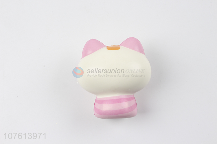 Pink big-eyed cat expression shape rebound toy