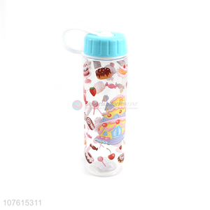 Most popular cupcake printed plastic water bottle fashion drinking bottle