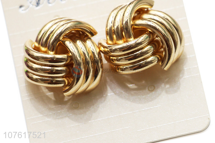Unique Design Twist Knotted Metal Earring Cool Ear Stud