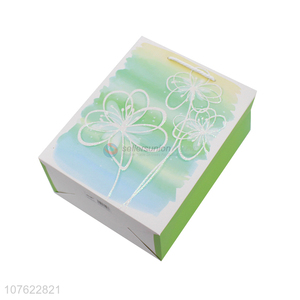 Custom Flower Pattern Color Printing Paper Gift Bag