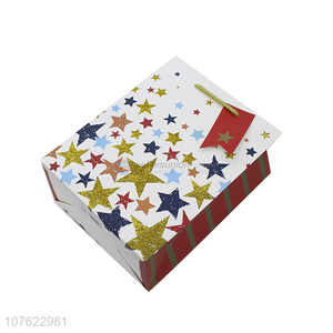 Latest Colorful Star Pattern Gold Powder Paper Gift Bag