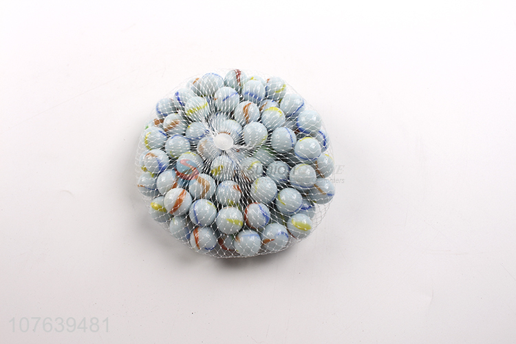 Low price milk white three-color pattern solid glass ball process